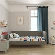 Maklaine Mid-Century Upholstered Daybed Twin Size in Gray Linen