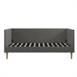 Maklaine Mid-Century Upholstered Daybed Twin Size in Gray Linen