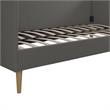 Maklaine Mid-Century Upholstered Daybed Twin Size in Gray Linen