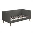 Maklaine Mid-Century Upholstered Daybed Twin Size in Gray Linen