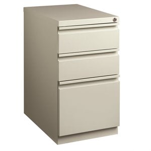 Maklaine 23&quotD Mobile Pedestal 3-Drawer Filing Cabinet Box/Box/File in Gray