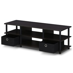 Maklaine Wood TV Entertainment Center for TV up to 43&quot in Espresso/Black