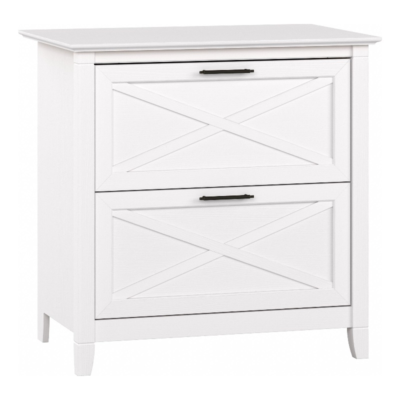 Maklaine Contemporary 2 Drawer File Cabinet in Pure White Oak