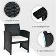 Maklaine 4-piece Contemporary Wicker Rattan Patio Sofa and Table Set in Black