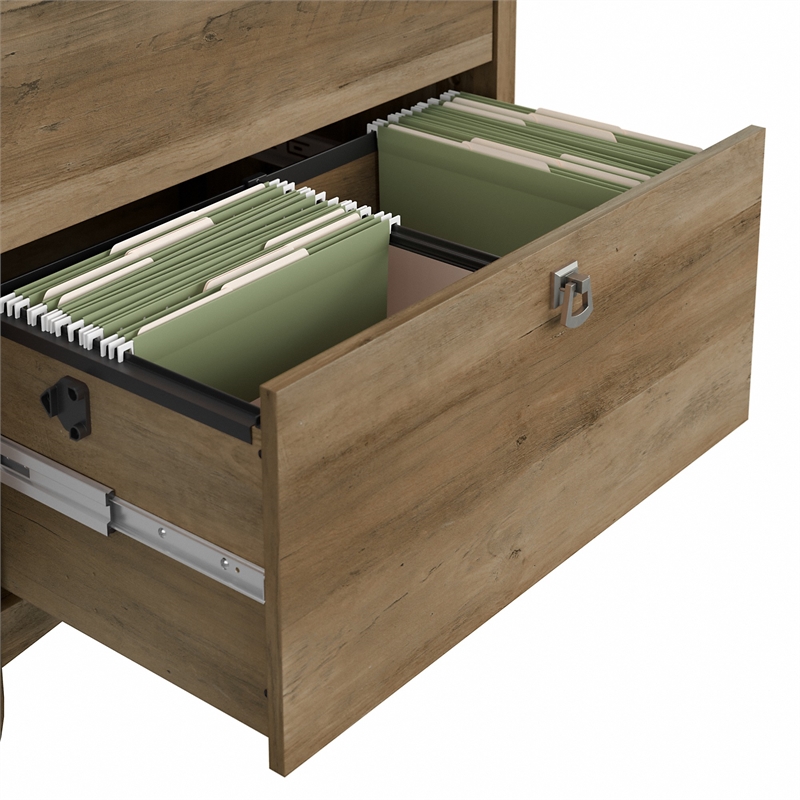 Maklaine Contemporary 2 Drawer File Cabinet in Reclaimed Pine