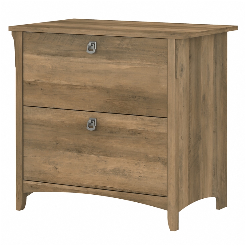 Maklaine Contemporary 2 Drawer File Cabinet in Reclaimed Pine