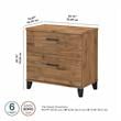 Maklaine Engineered Wood 2 Drawer Lateral File Cabinet in Fresh Walnut