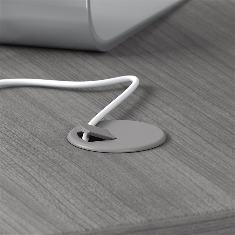 Maklaine Engineered Wood 60W x 30D Office Desk in Platinum Gray