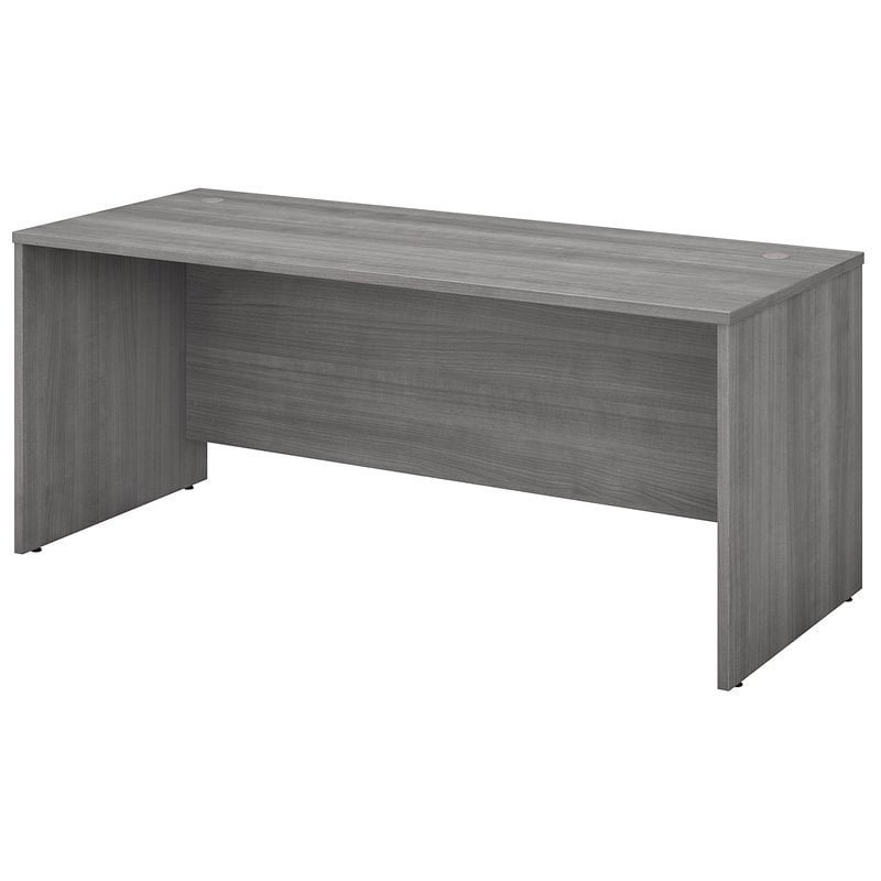 Maklaine Contemporary Engineered Wood Office Desk in Platinum Gray