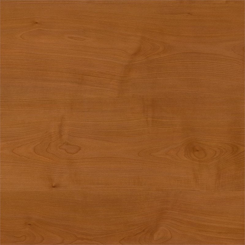 Maklaine Engineered Wood 36W 5 Shelf Bookcase with Doors in Natural Cherry