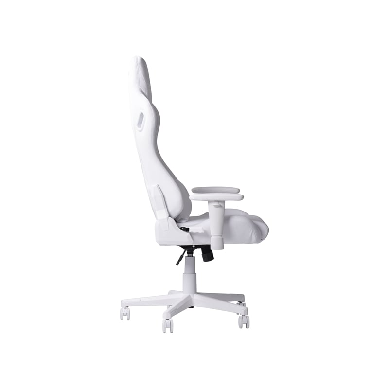 Maklaine Contemporary Sport Velvet Fabric Gaming Chair in White