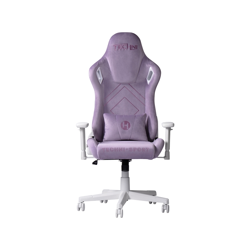 Maklaine Contemporary Sport Velvet Fabric Gaming Chair in Purple