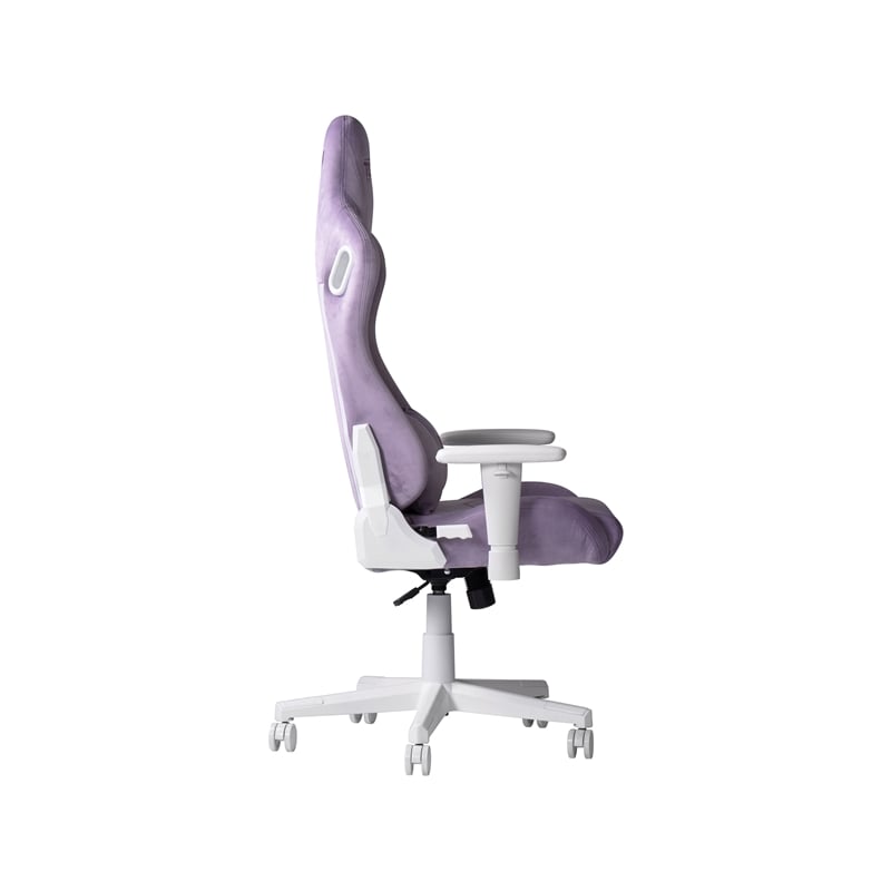 Maklaine Contemporary Sport Velvet Fabric Gaming Chair in Purple