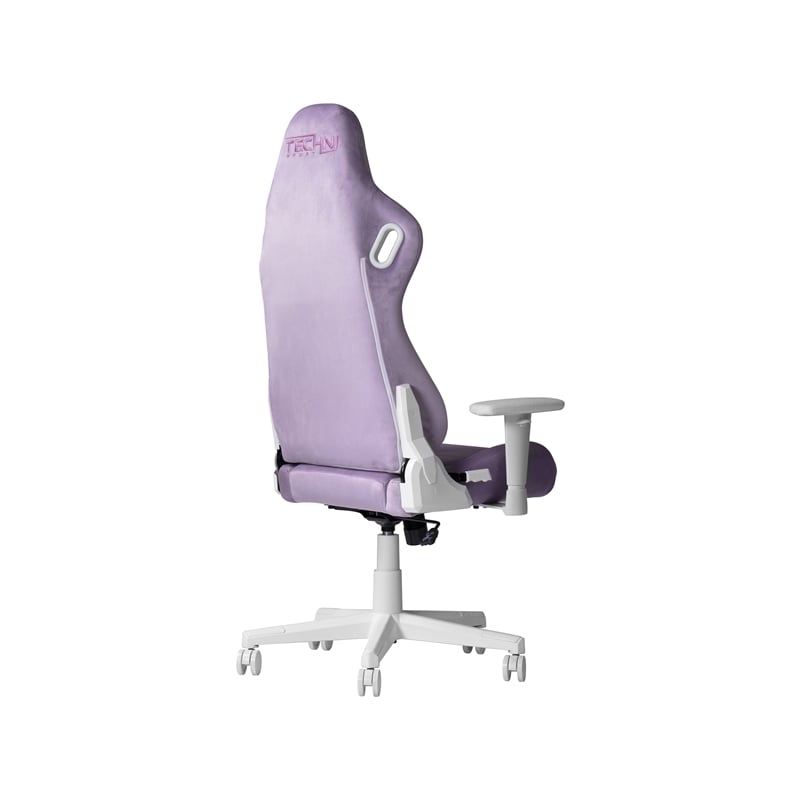 Maklaine Contemporary Sport Velvet Fabric Gaming Chair in Purple