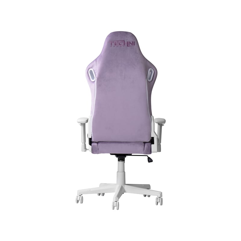 Maklaine Contemporary Sport Velvet Fabric Gaming Chair in Purple