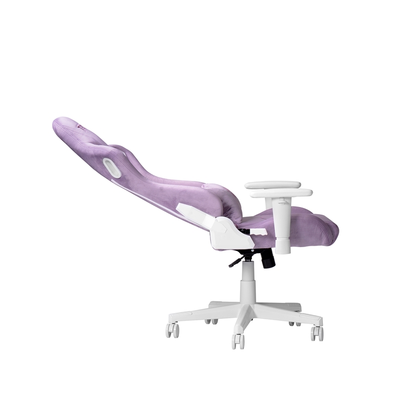Maklaine Contemporary Sport Velvet Fabric Gaming Chair in Purple