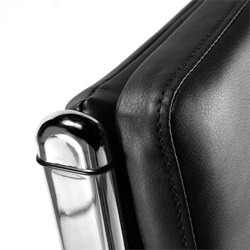 Maklaine High Back Contemporary Faux Leather Executive Office Chair in Black