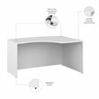 Maklaine Engineered Wood 60W x 43D Right Hand L-Bow Desk Shell in White