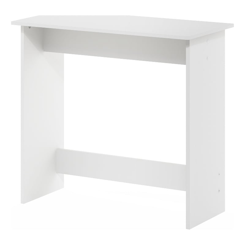Maklaine Engineered Wood Contemporary Study Table in White Finish