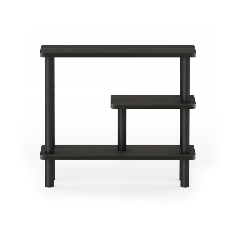 Maklaine Turn-N-Tube Wood Slim Space Saving Storage Rack in Espresso/Black