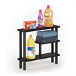 Maklaine Turn-N-Tube Wood Slim Space Saving Storage Rack in Espresso/Black