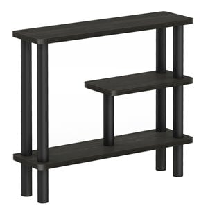 Maklaine Turn-N-Tube Wood Slim Space Saving Storage Rack in Espresso/Black