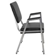 Maklaine Contemporary Faux Leather Reception Arm Chair in Black
