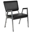 Maklaine Contemporary Faux Leather Reception Arm Chair in Black