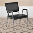 Maklaine Contemporary Faux Leather Reception Arm Chair in Black