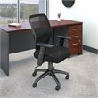 Maklaine Mesh Back Office Chair on Casters in Black - Fabric
