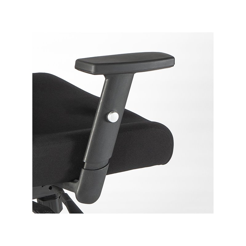 Maklaine Mesh Back Office Chair on Casters in Black - Fabric