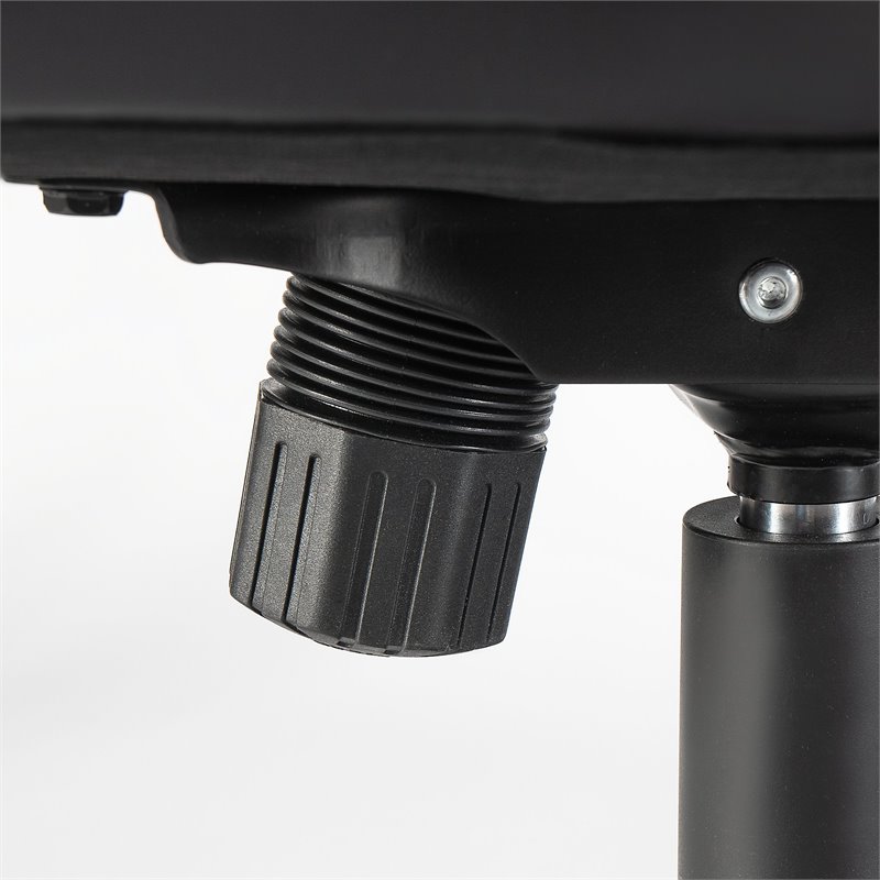 Maklaine Mesh Back Office Chair on Casters in Black - Fabric