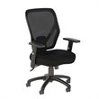 Maklaine Mesh Back Office Chair on Casters in Black - Fabric
