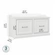 Maklaine Engineered Wood 40W Shoe Storage Bench with Doors in White Ash