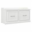 Maklaine Engineered Wood 40W Shoe Storage Bench with Doors in White Ash