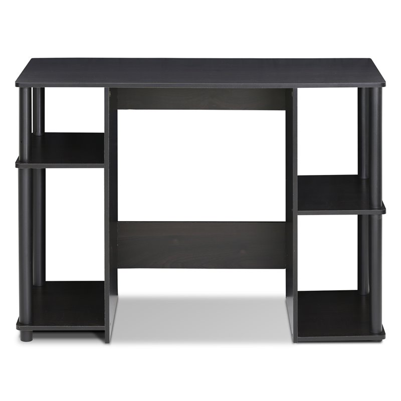 Maklaine Engineered Wood Compact Computer Study Desk in Espresso