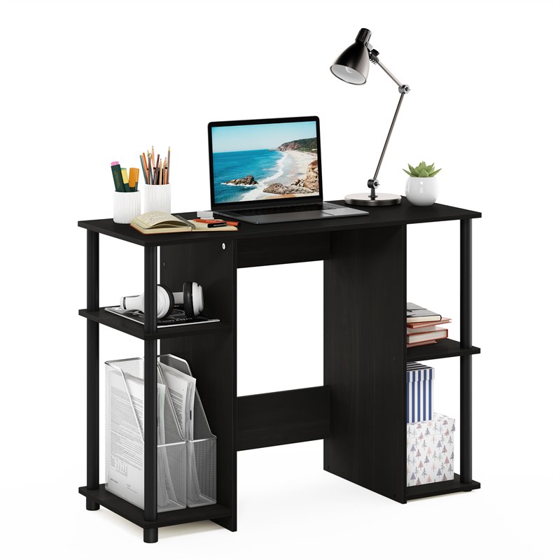 Maklaine Engineered Wood Compact Computer Study Desk in Espresso