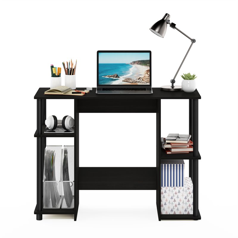 Maklaine Engineered Wood Compact Computer Study Desk in Espresso