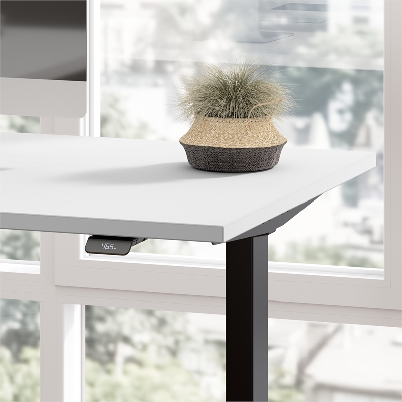 Maklaine Engineered Wood 60W Adjustable Standing Desk in White