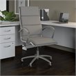 Maklaine High Back Contemporary Faux Leather Executive Office Chair in Gray