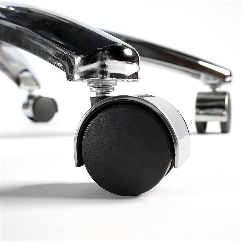 Maklaine High Back Contemporary Faux Leather Executive Office Chair in Gray