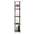 Maklaine Turn-N-Tube Wood 5 Tier Corner Display Rack in French Oak Gray/Black