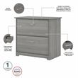 Maklaine Engineered Wood 2 Drawer Lateral File Cabinet in Modern Gray