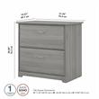 Maklaine Engineered Wood 2 Drawer Lateral File Cabinet in Modern Gray