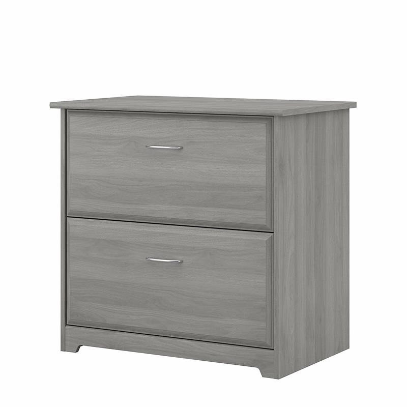 Maklaine Engineered Wood 2 Drawer Lateral File Cabinet in Modern Gray