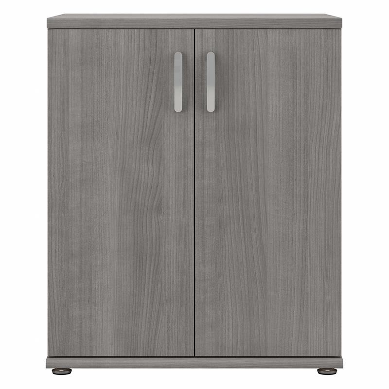 Maklaine Engineered Wood Garage Storage Cabinet with Doors in Platinum Gray