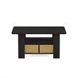 Maklaine Engineered Wood Coffee Table with Bin Drawer in Espresso/Brown