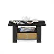 Maklaine Engineered Wood Coffee Table with Bin Drawer in Espresso/Brown