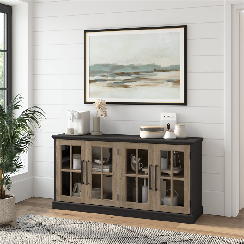 Maklaine Elegant Engineered Wood Transitional 60W Sideboard Cabinet