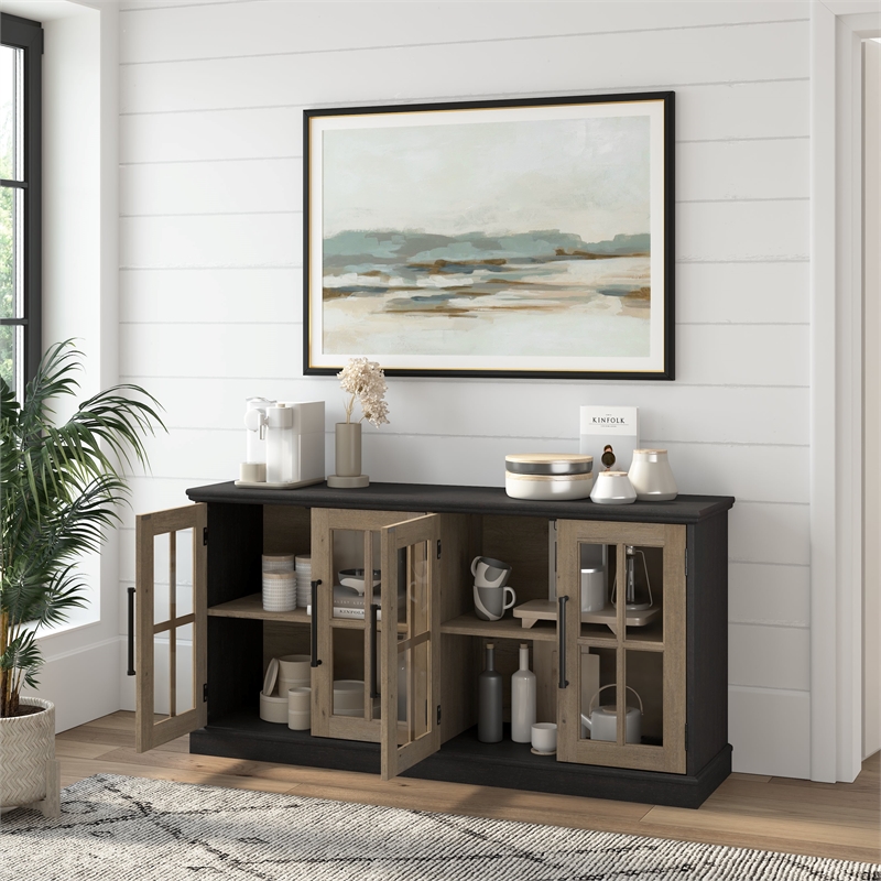 Maklaine Elegant Engineered Wood Transitional 60W Sideboard Cabinet